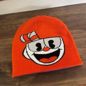 Cuphead Reversible Beanie Red Purple Cap Hat One Size Winter Hat